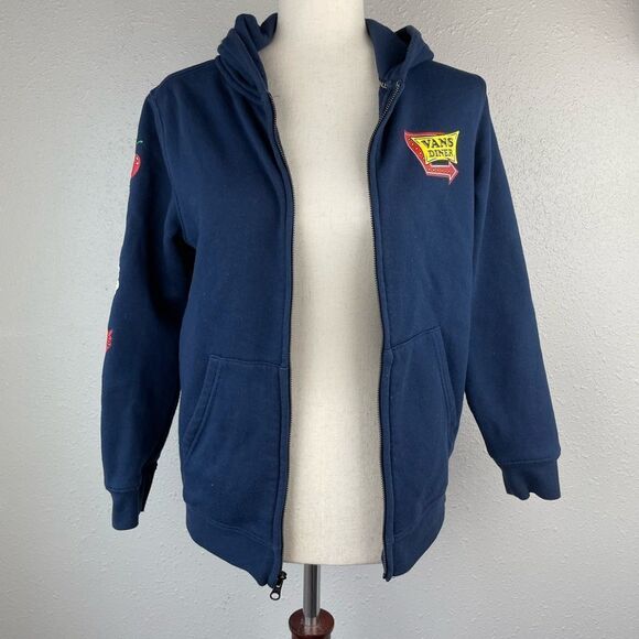 Van’s Dinner Full Zip Hooded Jacket Size M EUC - Picture 1 of 7